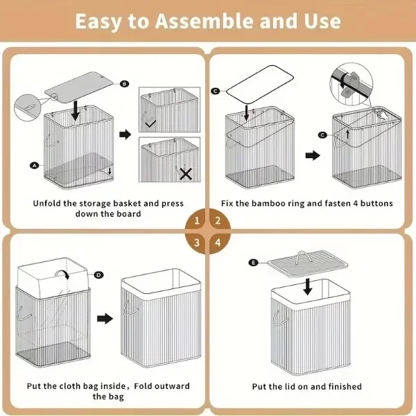 Producto - Canasto De Ropa Laundry De Bambú Con Funda De Tela Y Tap - 5