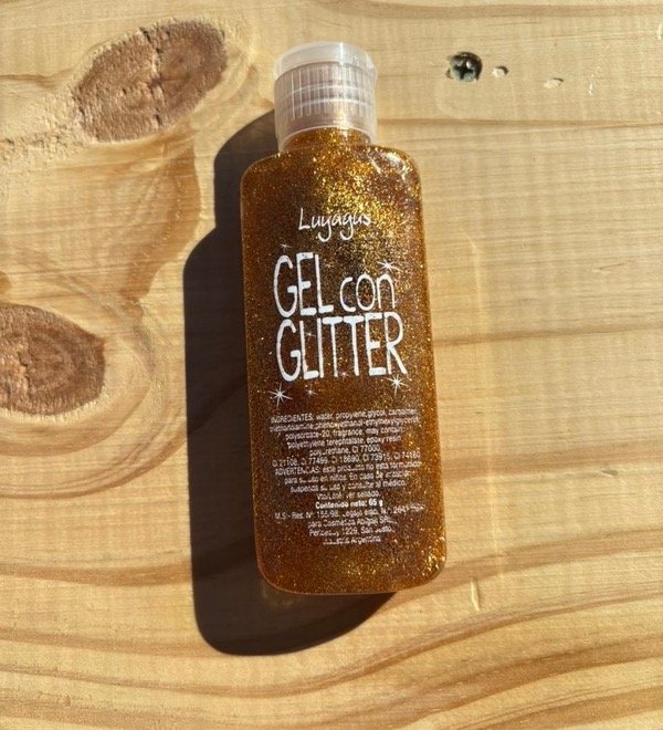 Producto - Gel con glitter dorado