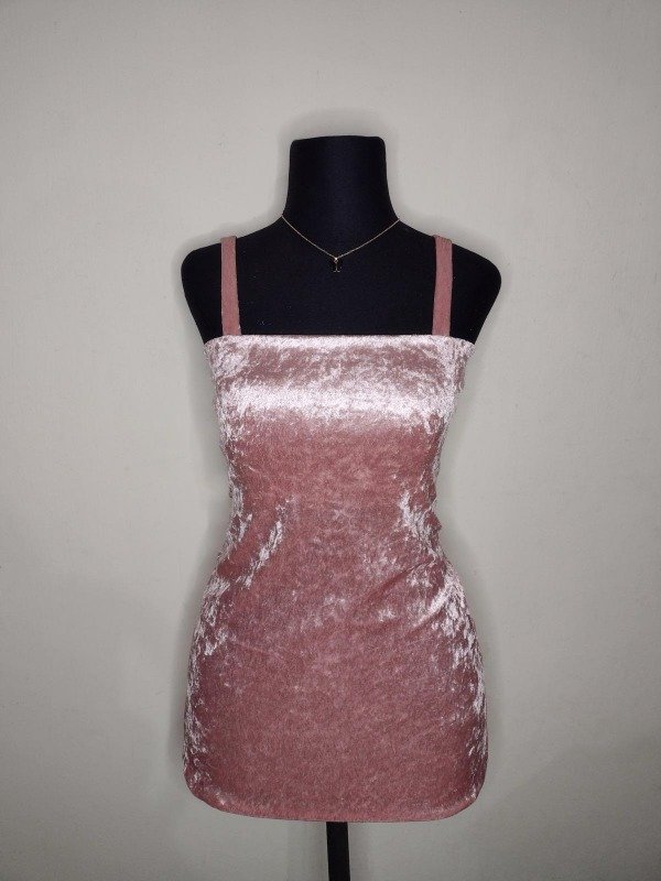 Producto - Vestido Chloe terciopelo rosa (por encargue)