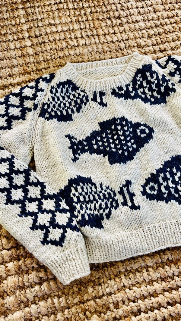 Sweater Pez Natural y Negro — imagen 3
