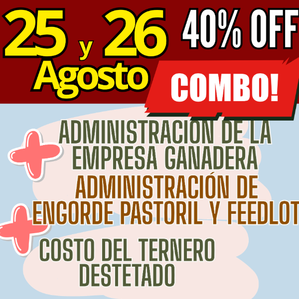 Producto - COMBO 3 CURSOS:Gestión Ganadera + Costo del Ternero + Engorde Pastoril y Feedlot