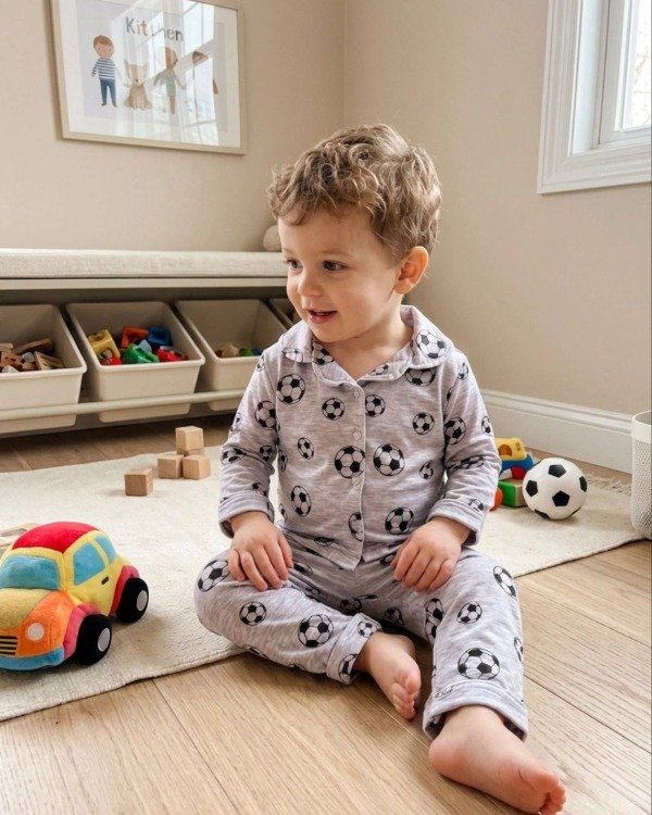 Producto - Camisero largo pelota gris kids