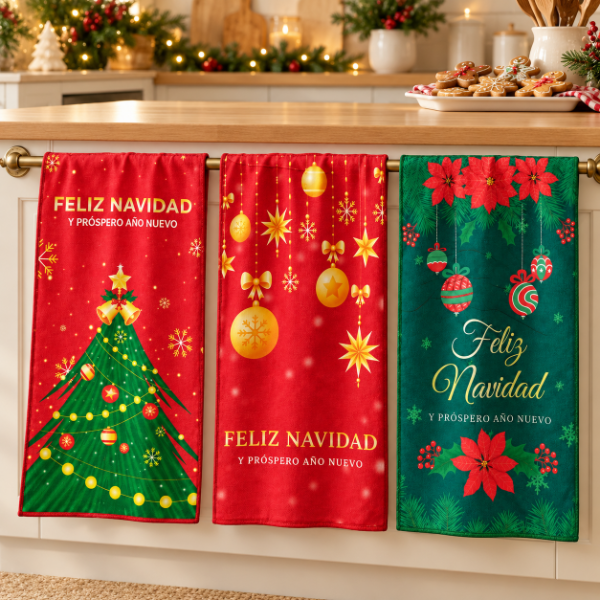 Producto - SET DE 3 REPASADORES NAVIDEÑOS DE MICROFIBRA 40X60CM SURTIDOS - 2