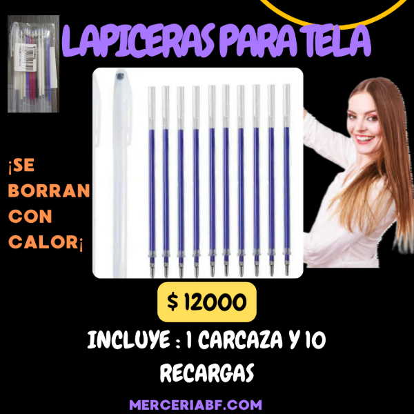 Producto - Lapiceras para telas SE BORRAN CON CALOR