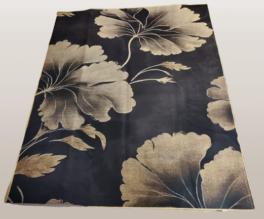 Producto - Alfombra "flores" Negra