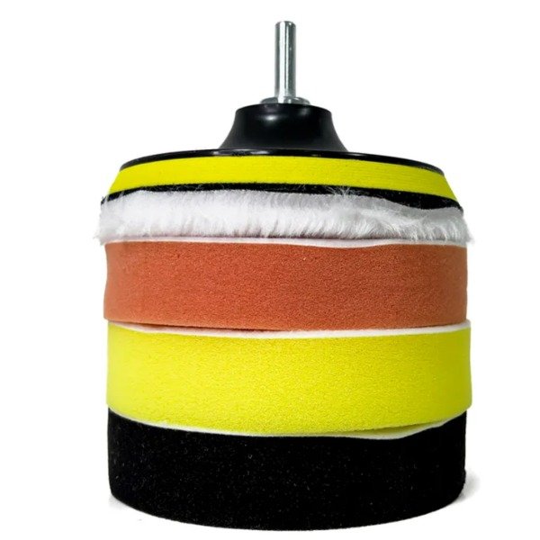 Producto - Kit Pads De Pulido Para Taladro 5 Pulgadas +backing + Acople