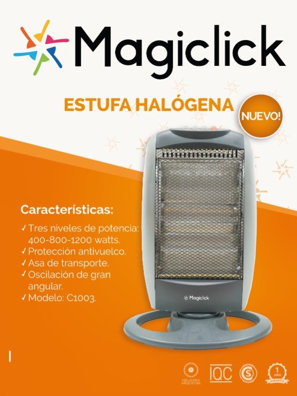 Producto - ESTUFA HALOGENA MAGICLCK C1003 1200W