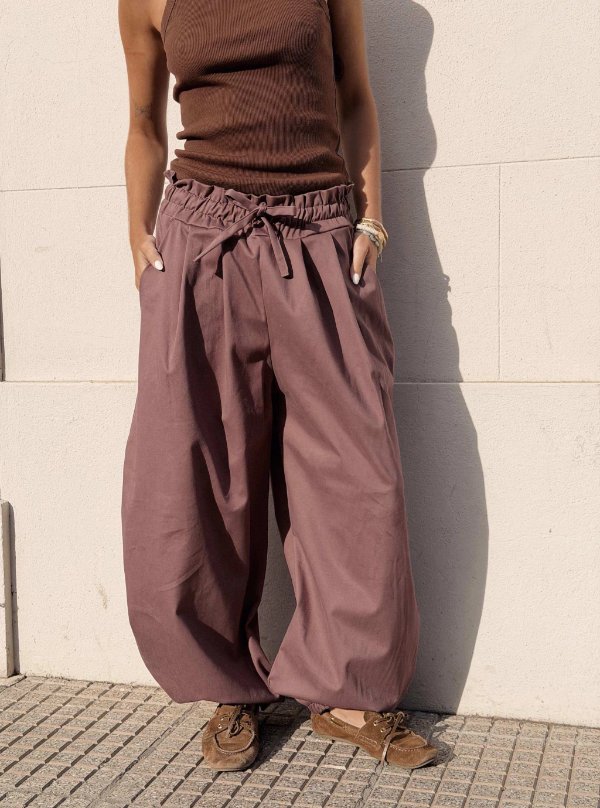 Producto - FOLD WAIST PANTS BROWN - 0