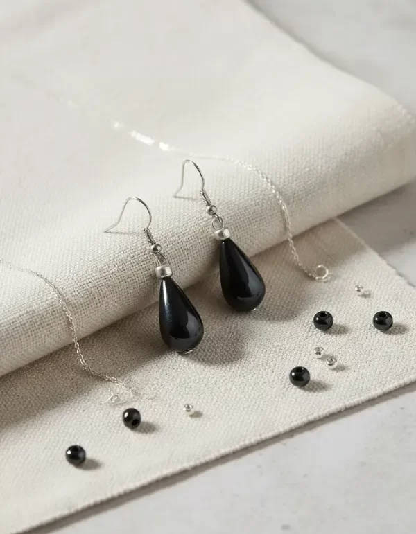 Producto - Aros Con Gota 2 Cm Negro