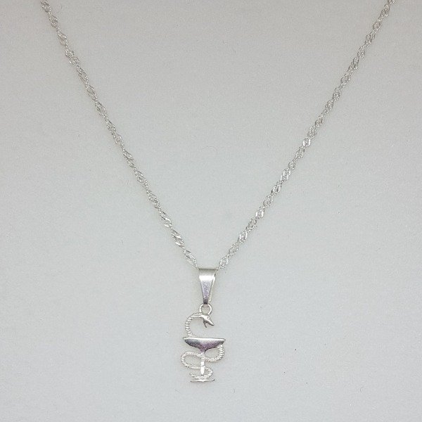 Producto - Cadena con dije Farmacia, de plata (cod809-3083)