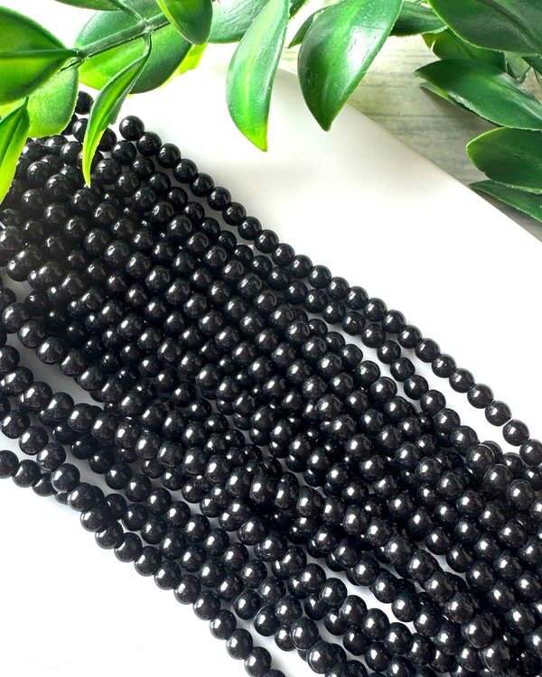 Producto - TIRA CUENTA VIDRIO ESMALTADO NEGRO 4MM