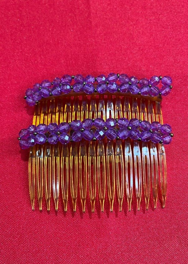 Producto - Conjunto 2 peinetas Perlas Violetas