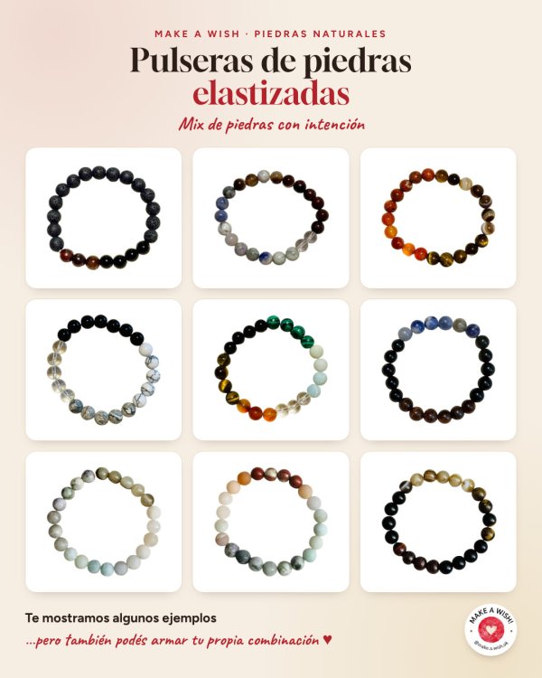 Producto - Pulseras elastizadas de piedras naturales - 0