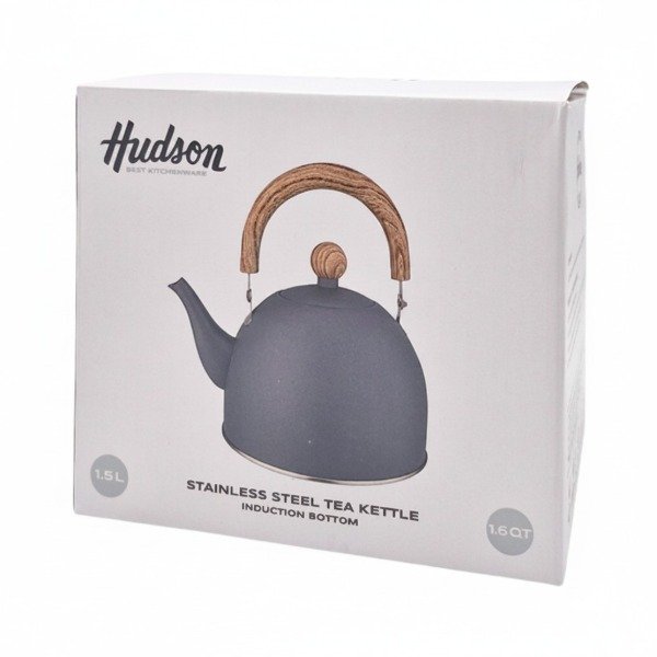 Producto - PAVA GRIS CON MANGO DE MADERA HUDSON PICO MATERO 1.5LT - 1