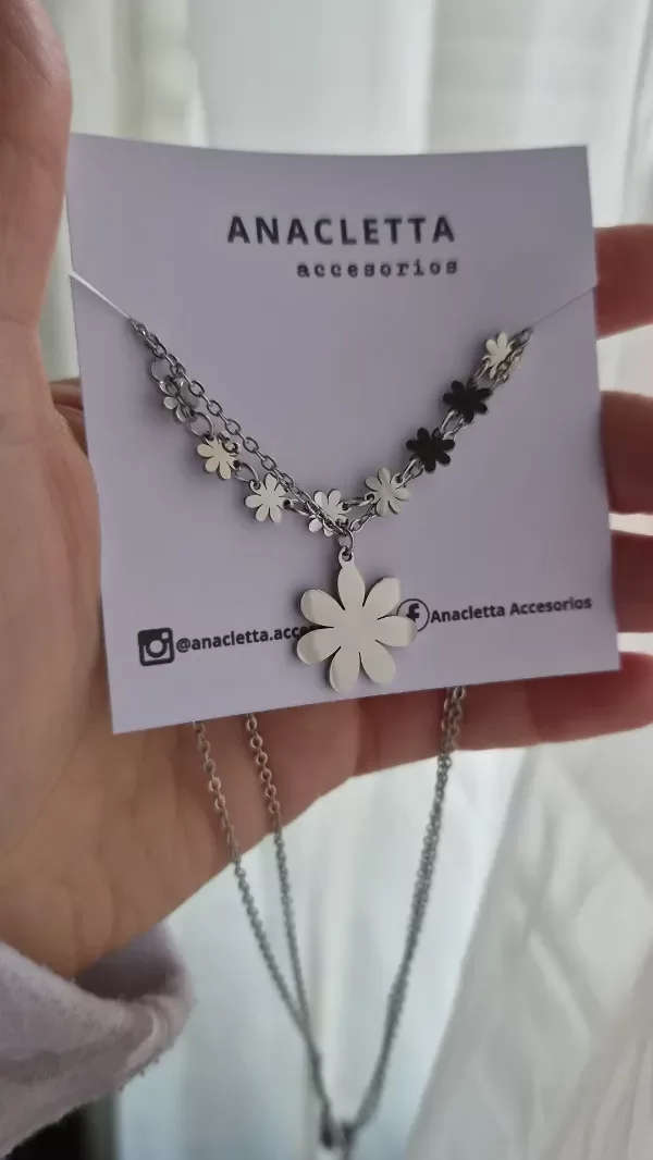 Producto - Collar doble flores AQ