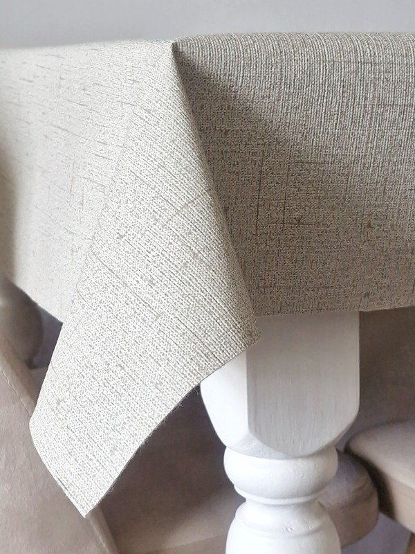 Producto - Mantel de cuerina simil lino beige 1,40 x 2mts