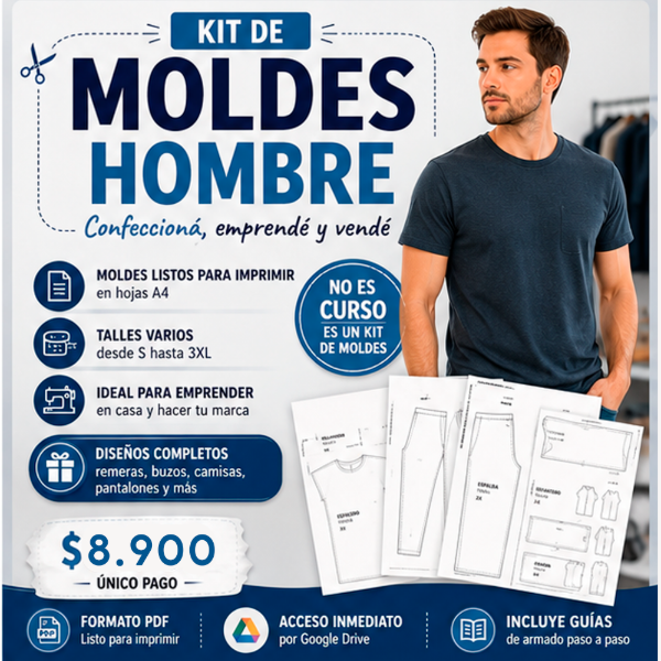 Producto - Kit de Moldes Ropa de Hombre!