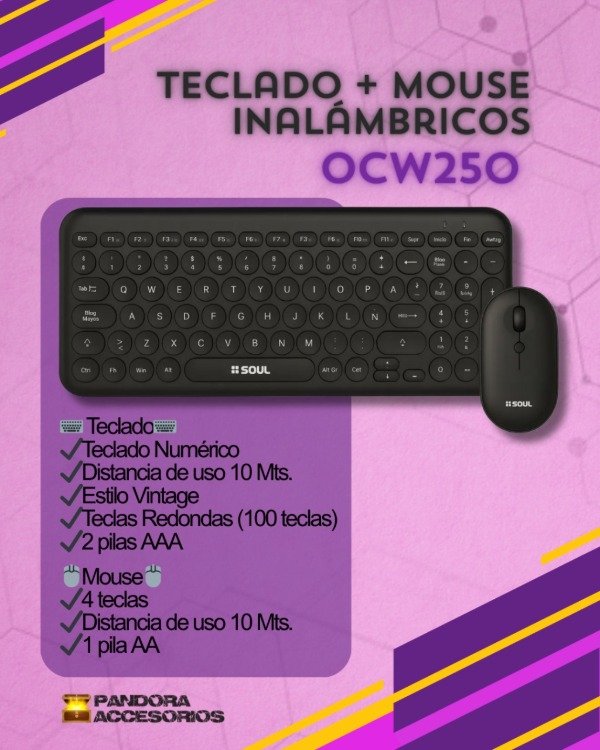 Producto - Kit Inalámbrico Teclado + Mouse OCW250
