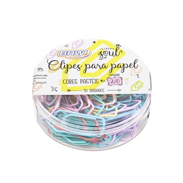 Producto - Clips tamaño 2/0 en colores pastel x50uni