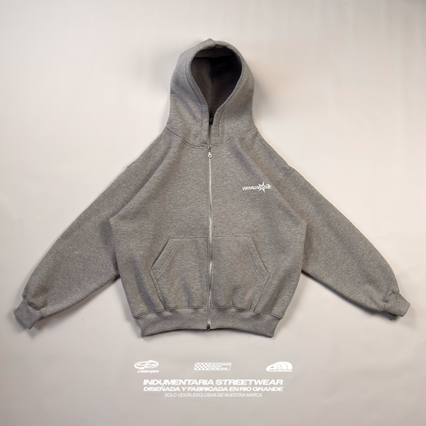 Producto - CAMPERA DOBLE ZIP GRIS WAM