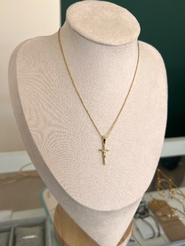 Producto - Cadena Jesús Acero Dorado - 0