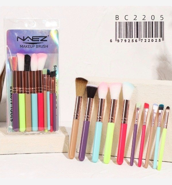 Producto - Juego de brochas multicolor x10 NAEZ