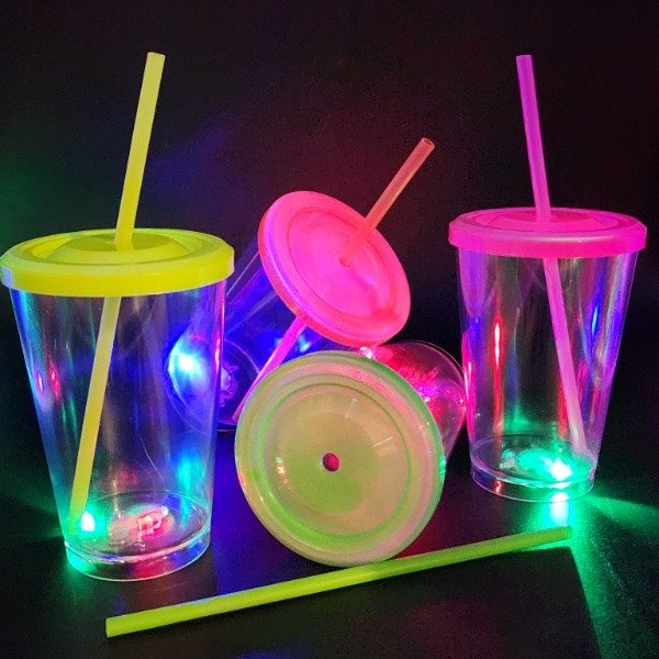 Producto - Vasos con LUZ tapa SLURPY FLUO: amarillo