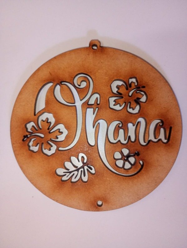 Producto - Atrapasueño circulo 10 cms con frase "Ohana" mod 02
