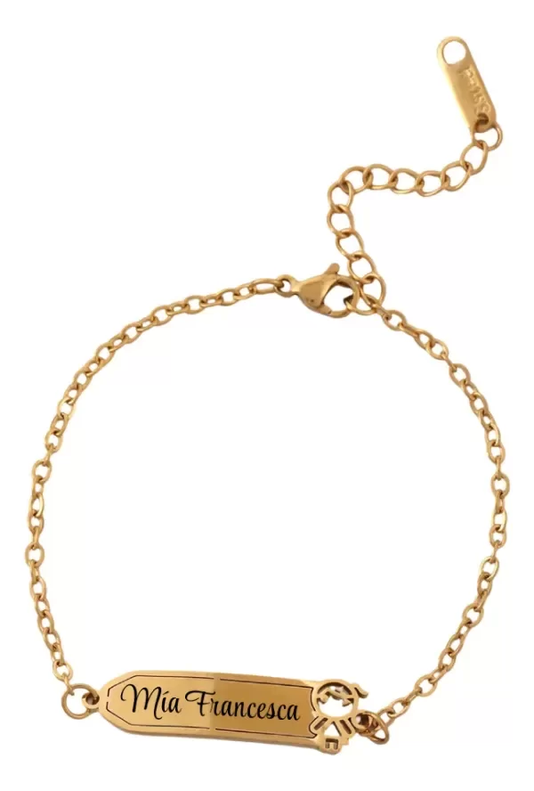 Producto - Pulsera Bebe Nena Dorada Personalizada - 1
