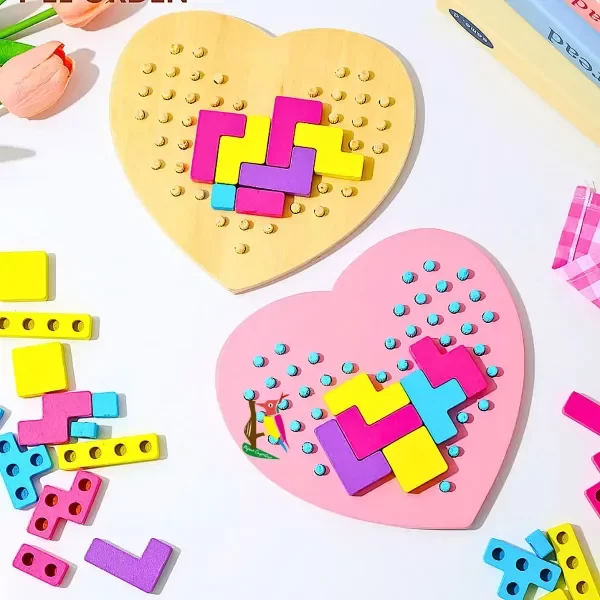 Producto - TETRIS Corazón Madera. Encastre y patrones - 0