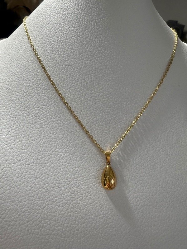 Producto - Collar gota acero dorado