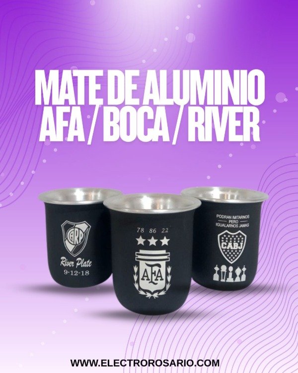 Producto - MATE DE ALUMINIO - AFA / BOCA / RIVER