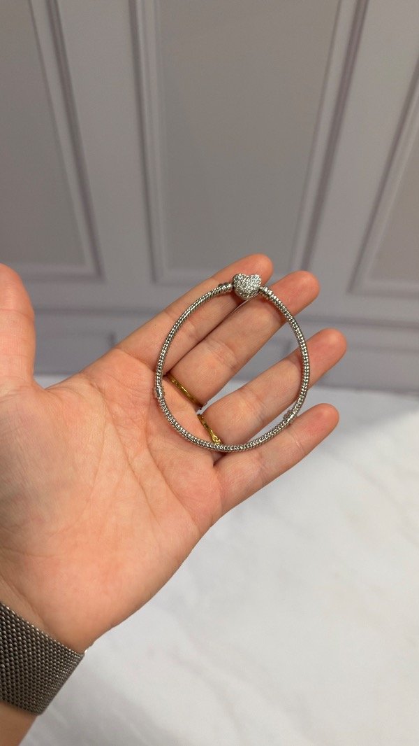 Producto - Pulsera símil Pandora con corazón con cubics