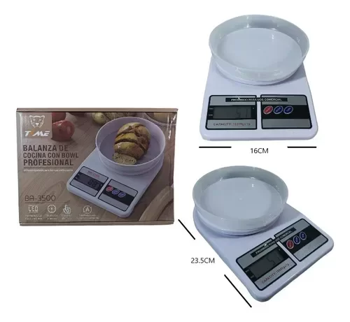Producto - Balanza De Cocina Con Bowl Capacidad Hasta 10 Kg Blanco 1 Kg