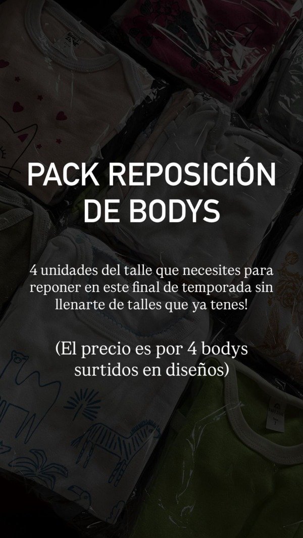 Producto - Pack reposición x4 bodys del mismo talle