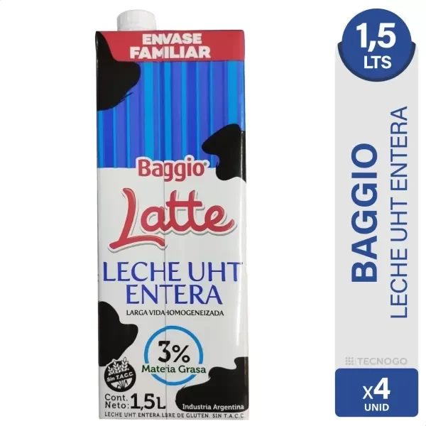 Producto - leche entera latte 1,5l [BAGGIO]