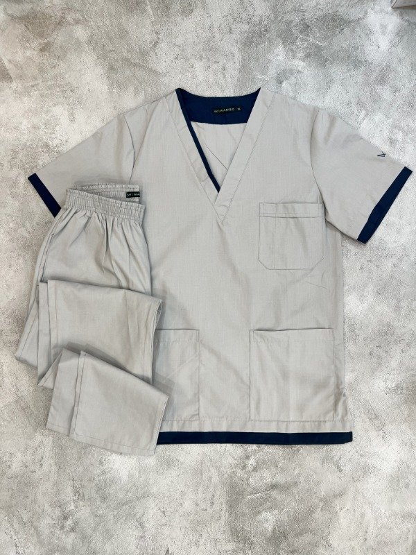 Producto - POLO (Gris Perla detalle Azul)