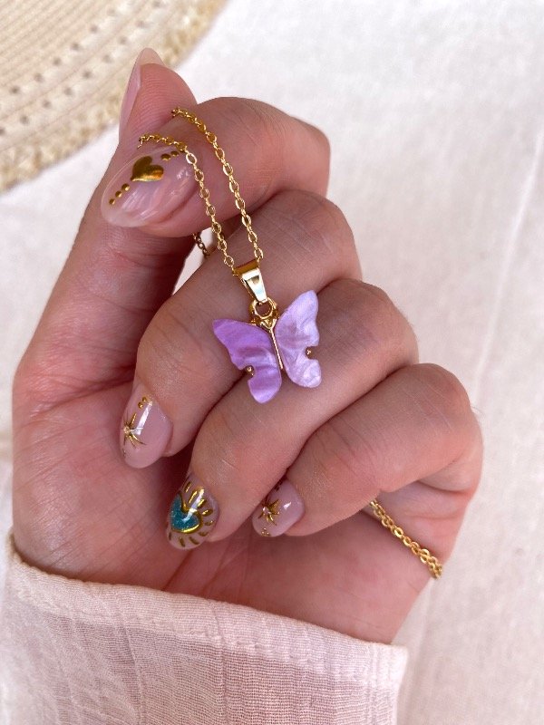 Producto - Collar Mariposa Nácar lila A.D