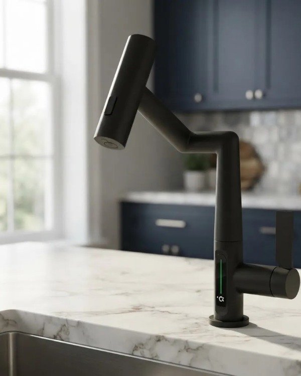 Producto - Grifería Monocomando Inteligente Articulada Robot Con Display Led - 5