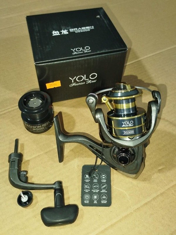 Producto - Reel Yolo Dragon 3000 Freno Delantero 7 Rulemanes +1 Manija