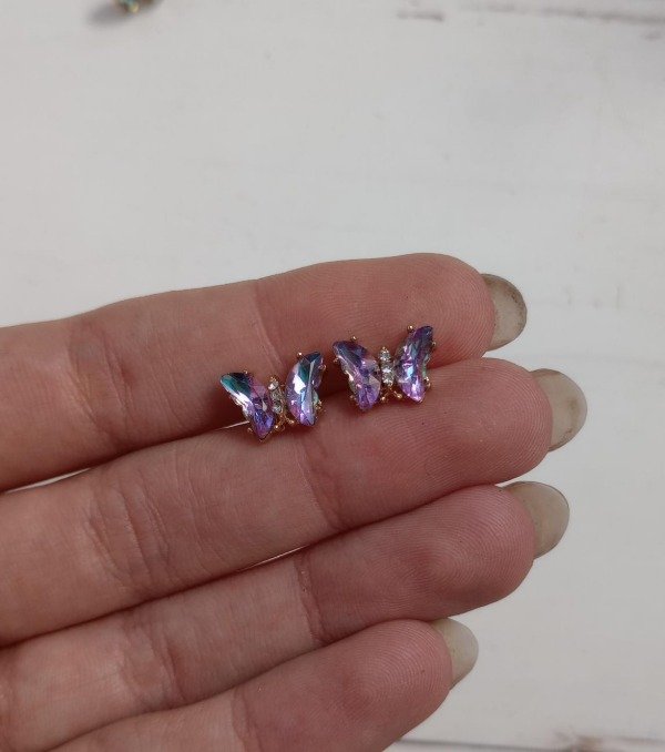 Producto - Aros Mariposas Dorados - Violetas