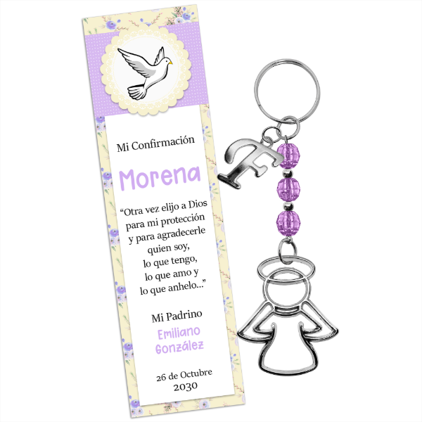 Producto - Llavero de Ángel guardián + Inicial