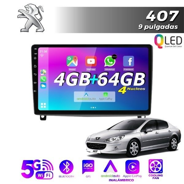 Producto - MULTIMEDIA RENAULT 407  - 4G 64M - 9" CON CAR PLAY Y ANDROID AUTO