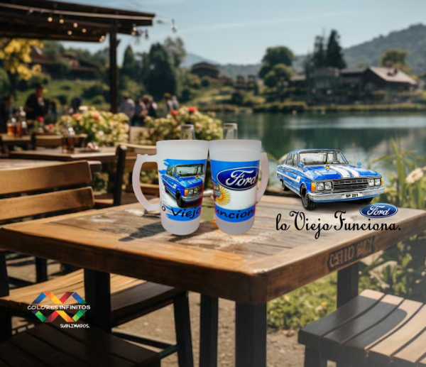 Producto - CHOPP DE VIDRIO 600CC Diseños AUTOS-ESTAMPADOS DTF UV - 1