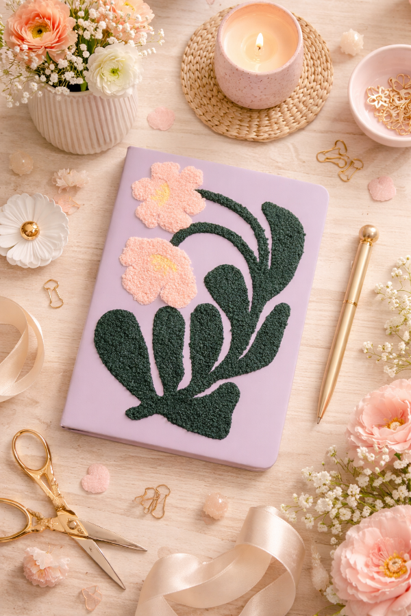Producto - Cuaderno rayado con tapa bordada