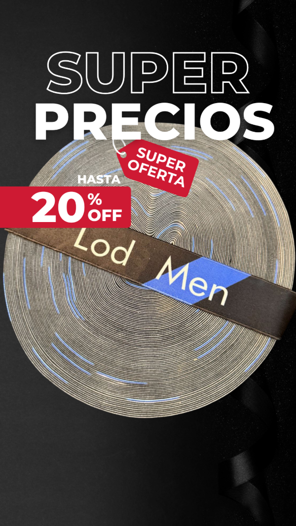 Producto - Elástico 40mm Lod Men Fondo Negro Letras Blancas