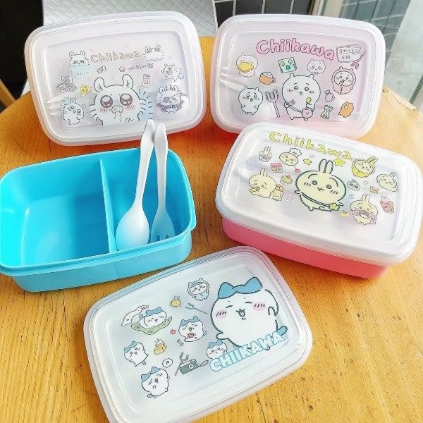 Producto - Tupper Mediano Chiikawa Con Cubiertos