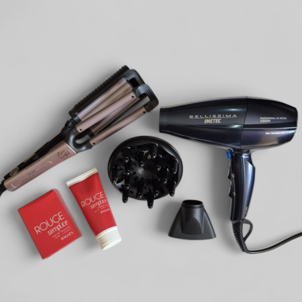 Producto - BELLISIMA COMBO2: Rizador + Secador (detalle en caja) + EDT Rouge + Shower Gel