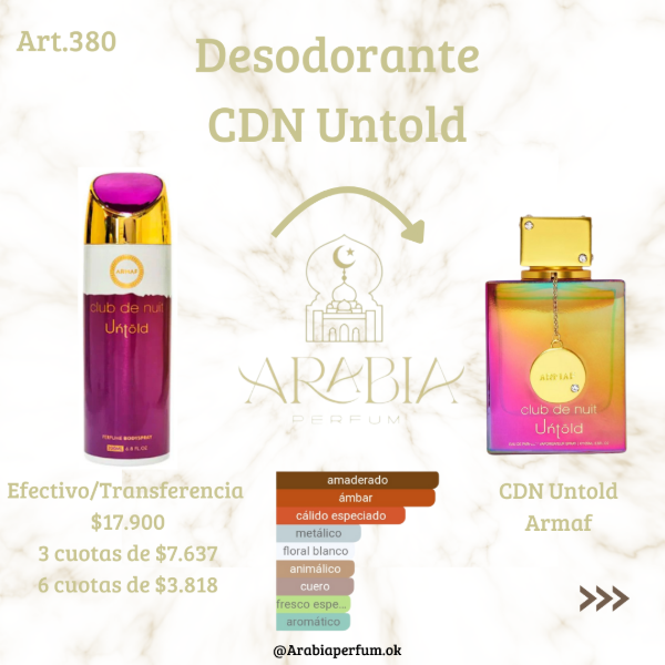 Producto - Desodorante Club de Nuit Untold Armaf - 1