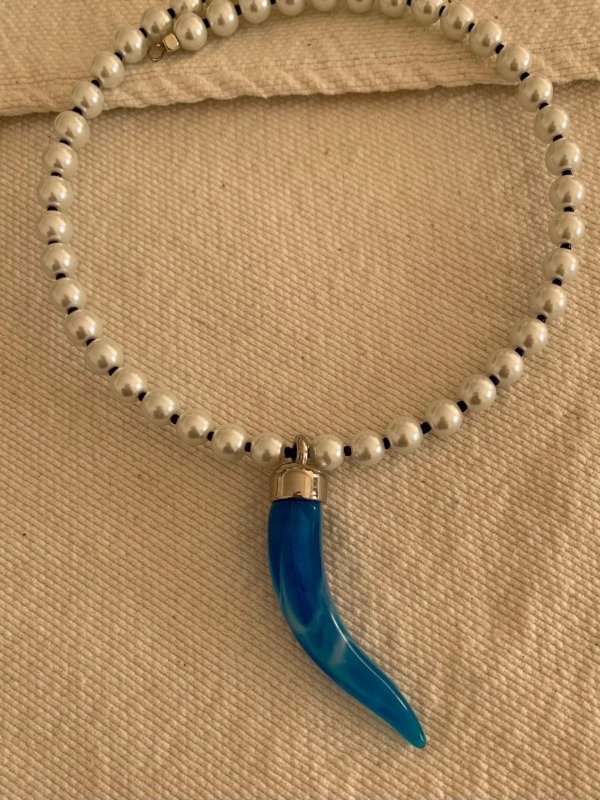 Producto - Chocker perla azul